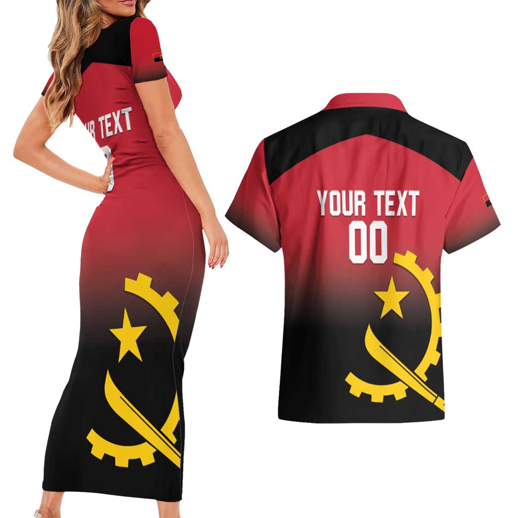 Angola Basketball Custom Couples Matching Short Sleeve Bodycon Dress and Hawaiian Shirt Go Champions Angolan - Wonder Print Shop
