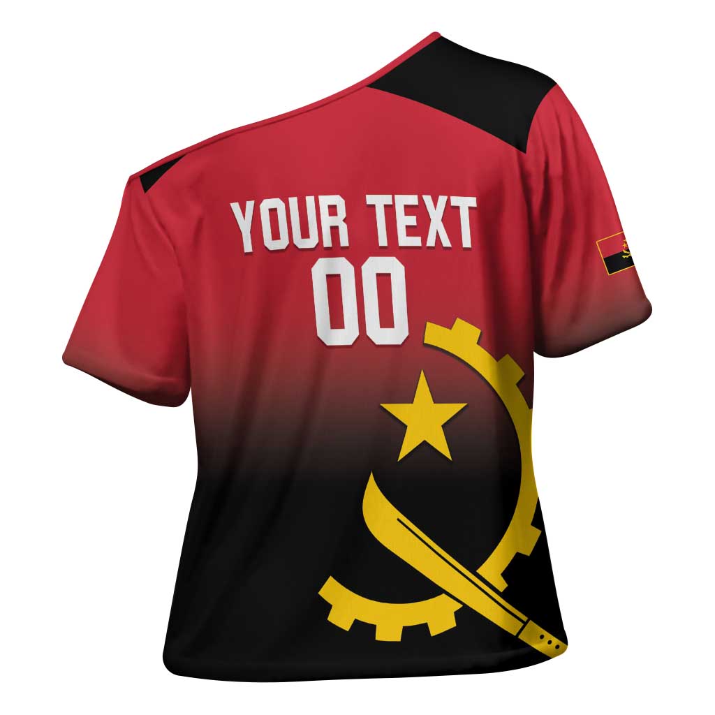 Angola Basketball Custom Cross Shoulder Shirt Go Champions Angolan - Wonder Print Shop