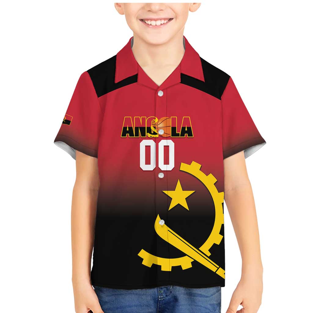 Angola Basketball Custom Family Matching Mermaid Dress and Hawaiian Shirt Go Champions Angolan - Wonder Print Shop