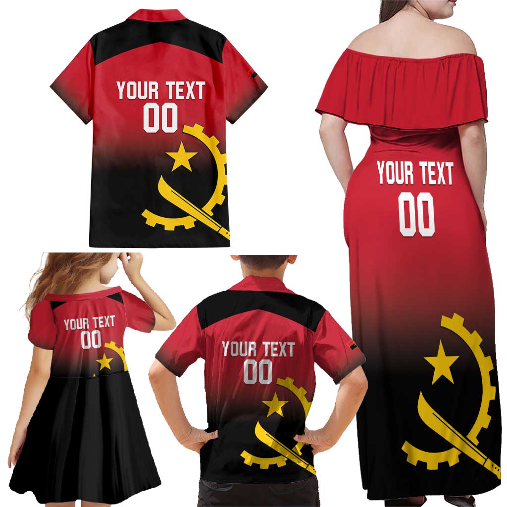 Angola Basketball Custom Family Matching Off Shoulder Maxi Dress and Hawaiian Shirt Go Champions Angolan - Wonder Print Shop