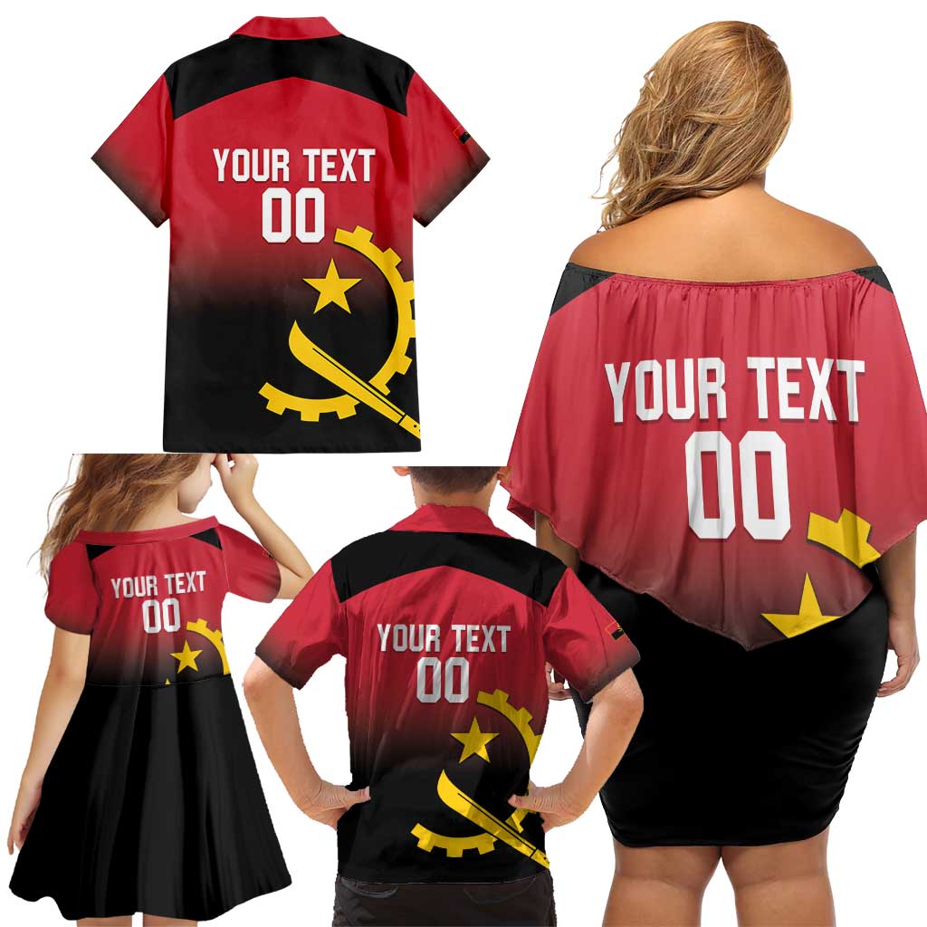 Angola Basketball Custom Family Matching Off Shoulder Short Dress and Hawaiian Shirt Go Champions Angolan - Wonder Print Shop