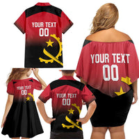 Angola Basketball Custom Family Matching Off Shoulder Short Dress and Hawaiian Shirt Go Champions Angolan - Wonder Print Shop