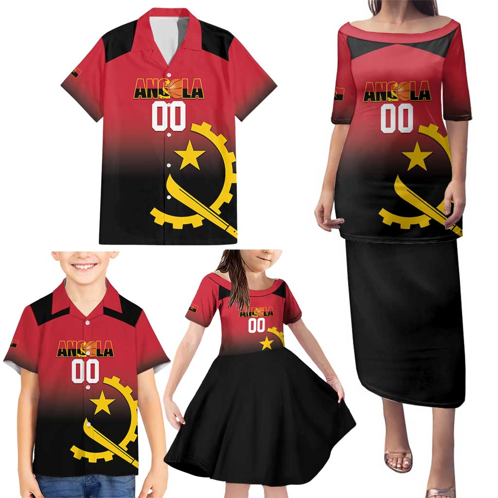 Angola Basketball Custom Family Matching Puletasi and Hawaiian Shirt Go Champions Angolan - Wonder Print Shop