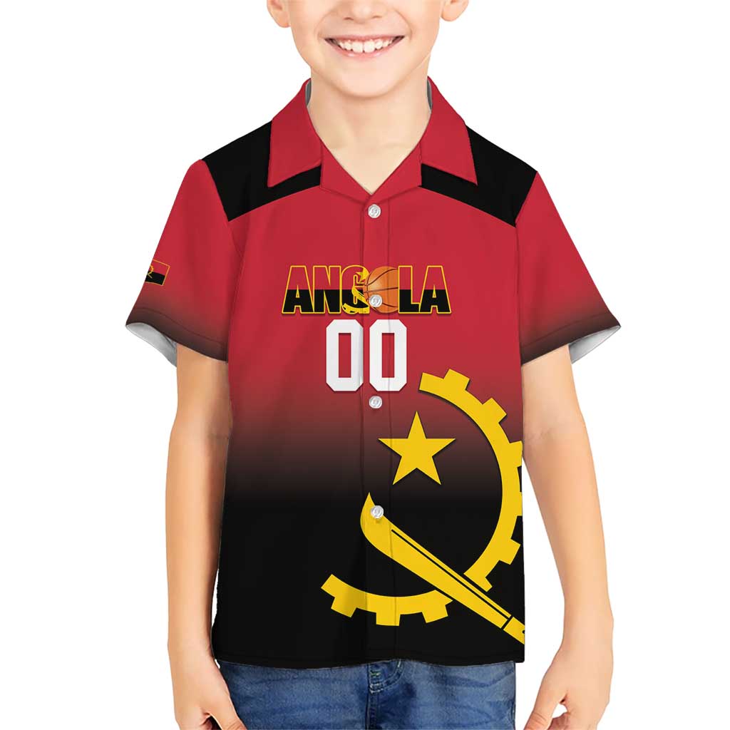 Angola Basketball Custom Kid Hawaiian Shirt Go Champions Angolan - Wonder Print Shop