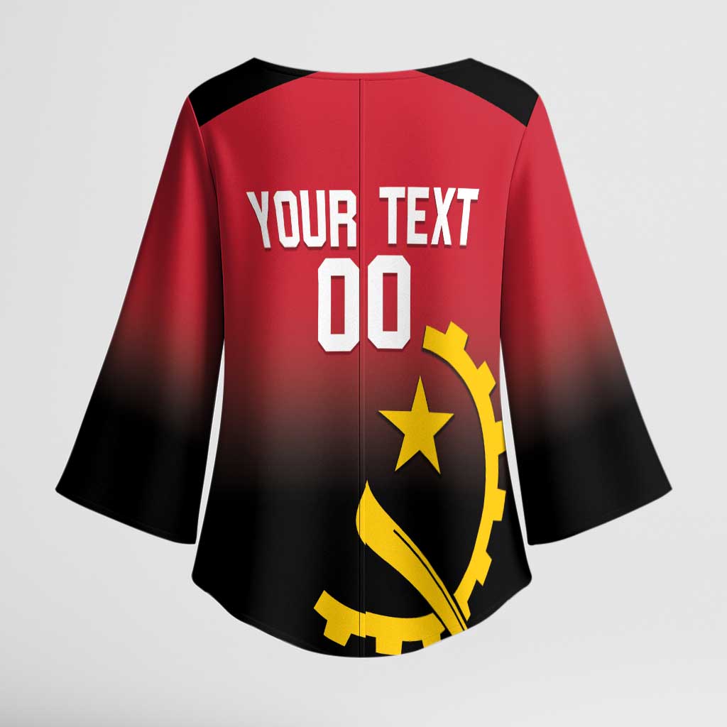 Angola Basketball Custom Kimono Sleeve Blouse Go Champions Angolan - Wonder Print Shop