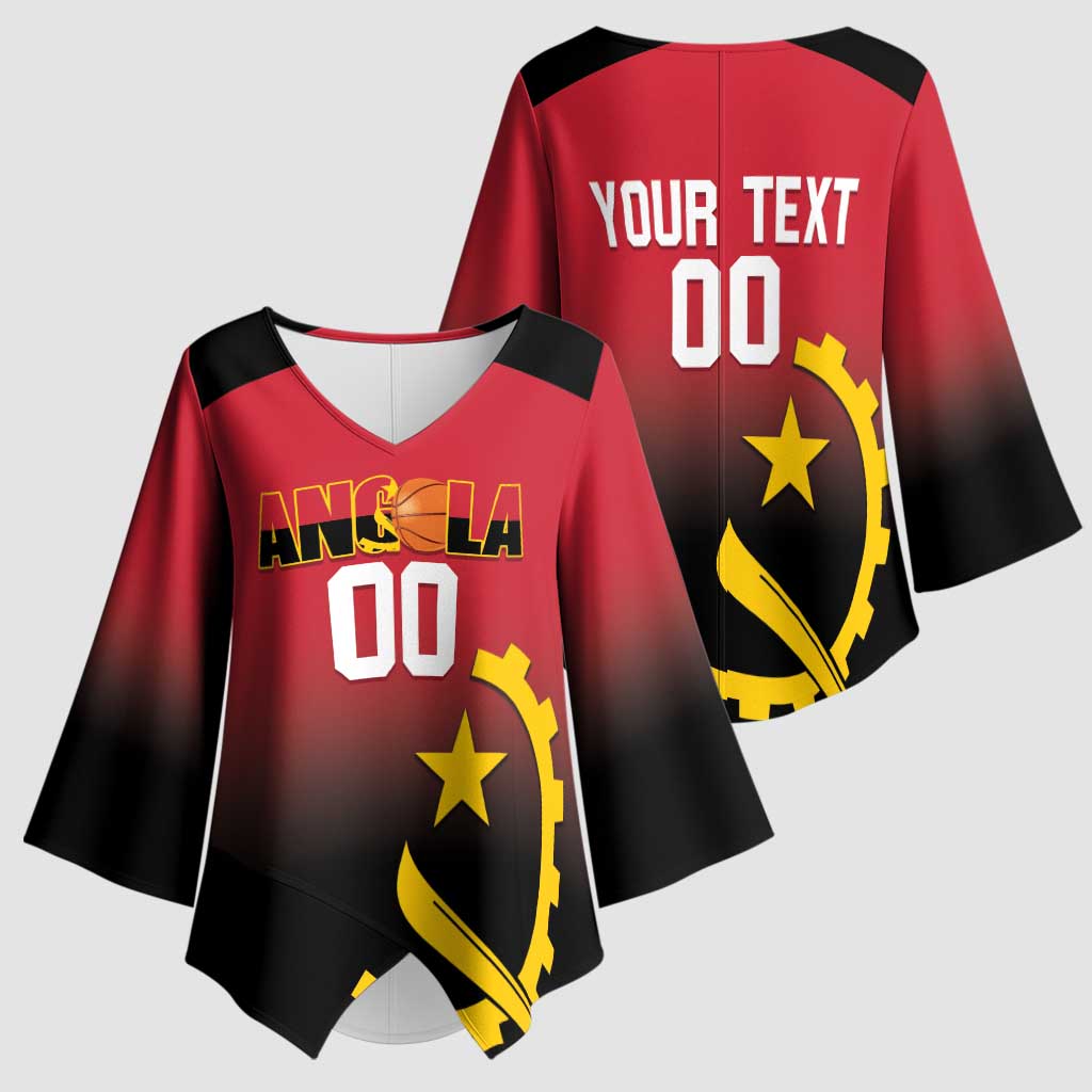 Angola Basketball Custom Kimono Sleeve Blouse Go Champions Angolan - Wonder Print Shop
