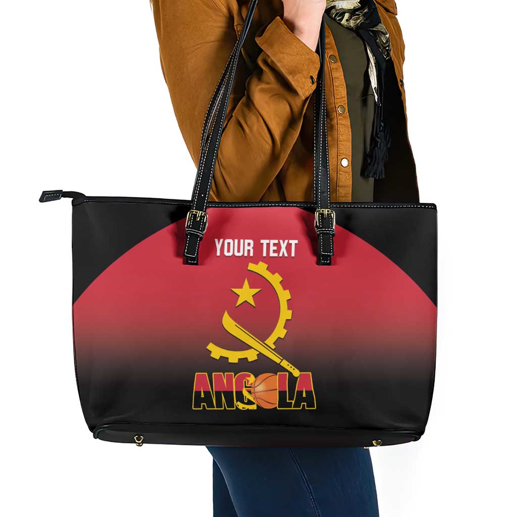 Angola Basketball Custom Leather Tote Bag Go Champions Angolan - Wonder Print Shop