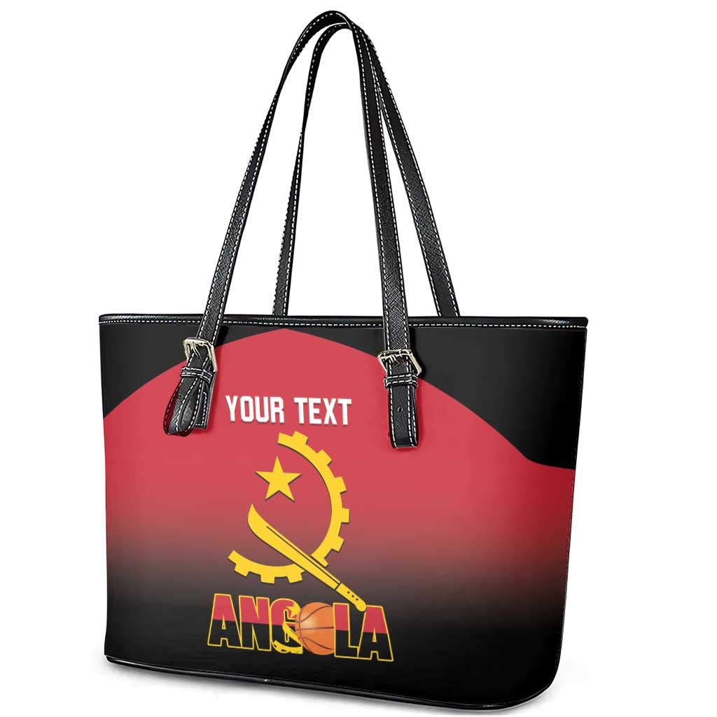 Angola Basketball Custom Leather Tote Bag Go Champions Angolan - Wonder Print Shop