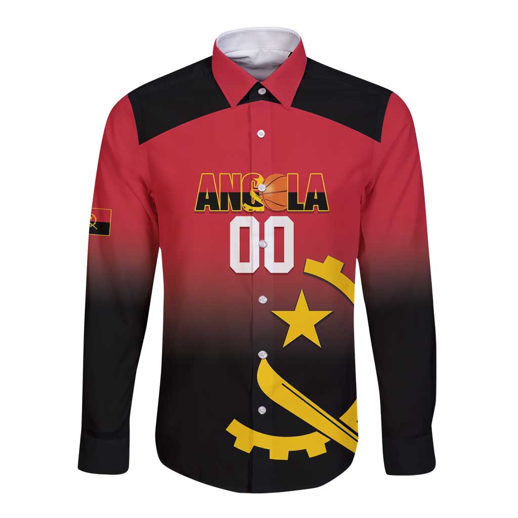 Angola Basketball Custom Long Sleeve Button Shirt Go Champions Angolan - Wonder Print Shop
