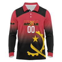 Angola Basketball Custom Long Sleeve Polo Shirt Go Champions Angolan - Wonder Print Shop