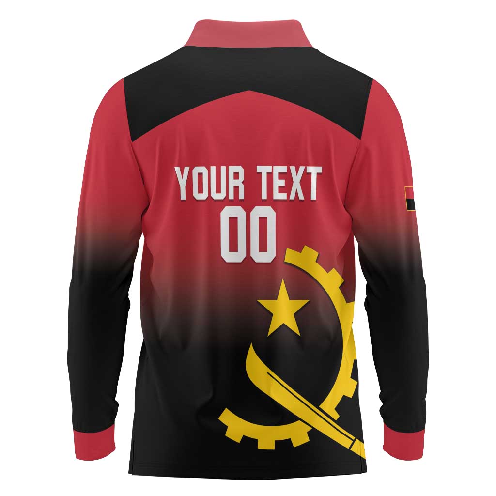 Angola Basketball Custom Long Sleeve Polo Shirt Go Champions Angolan - Wonder Print Shop