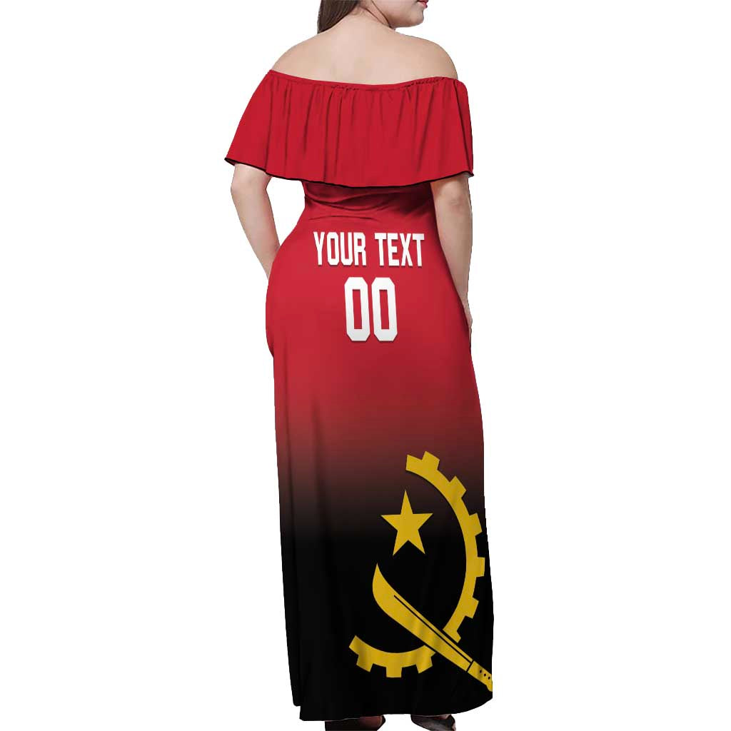 Angola Basketball Custom Off Shoulder Maxi Dress Go Champions Angolan - Wonder Print Shop