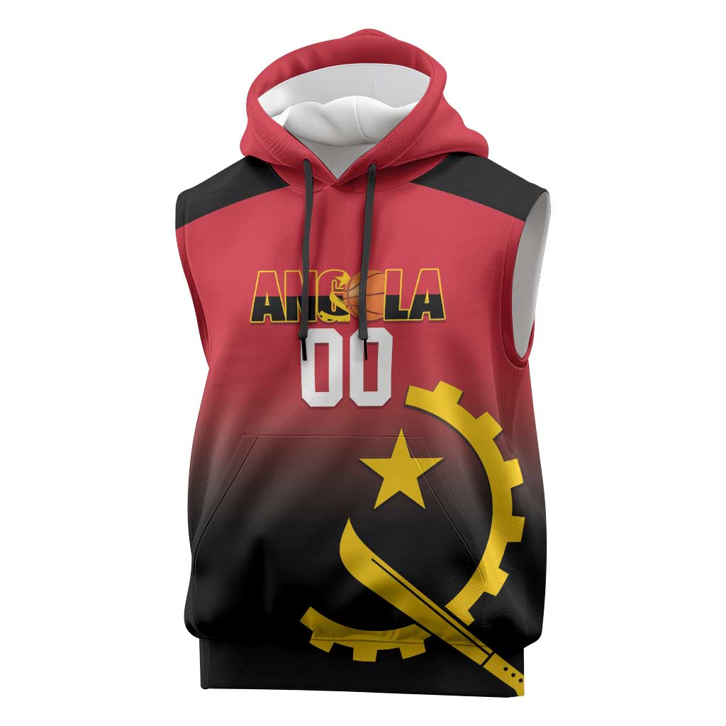 Angola Basketball Custom Sleeveless Hoodie Go Champions Angolan - Wonder Print Shop