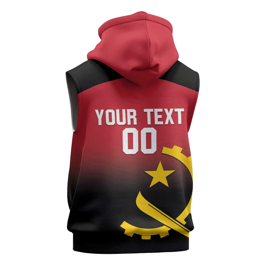 Angola Basketball Custom Sleeveless Hoodie Go Champions Angolan - Wonder Print Shop