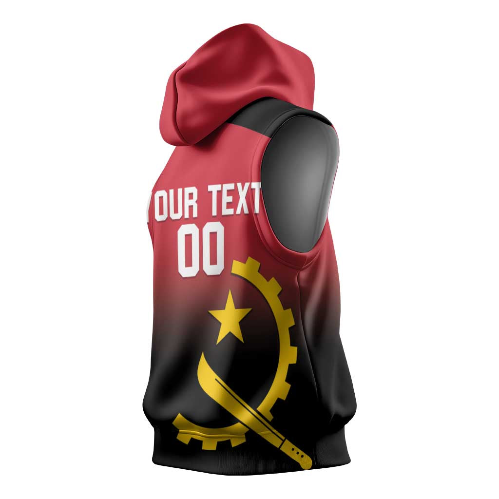 Angola Basketball Custom Sleeveless Hoodie Go Champions Angolan - Wonder Print Shop