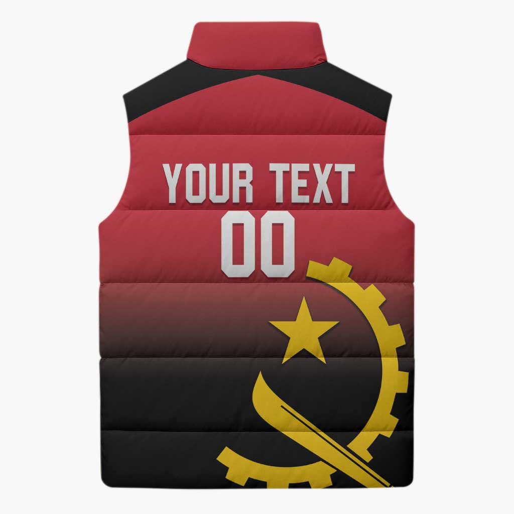 Angola Basketball Custom Sleeveless Puffer Jacket Go Champions Angolan - Wonder Print Shop