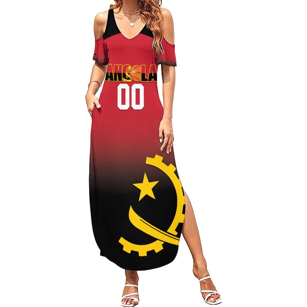 Angola Basketball Custom Summer Maxi Dress Go Champions Angolan - Wonder Print Shop