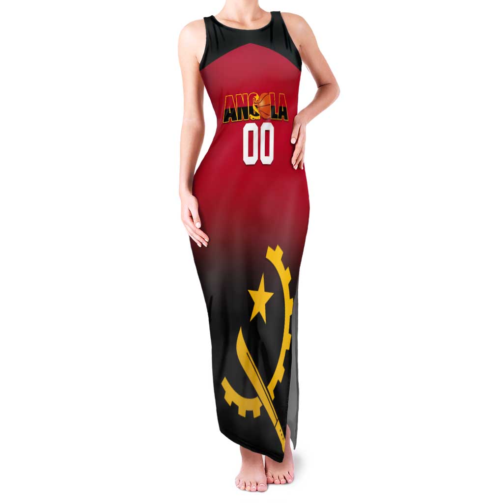 Angola Basketball Custom Tank Maxi Dress Go Champions Angolan - Wonder Print Shop