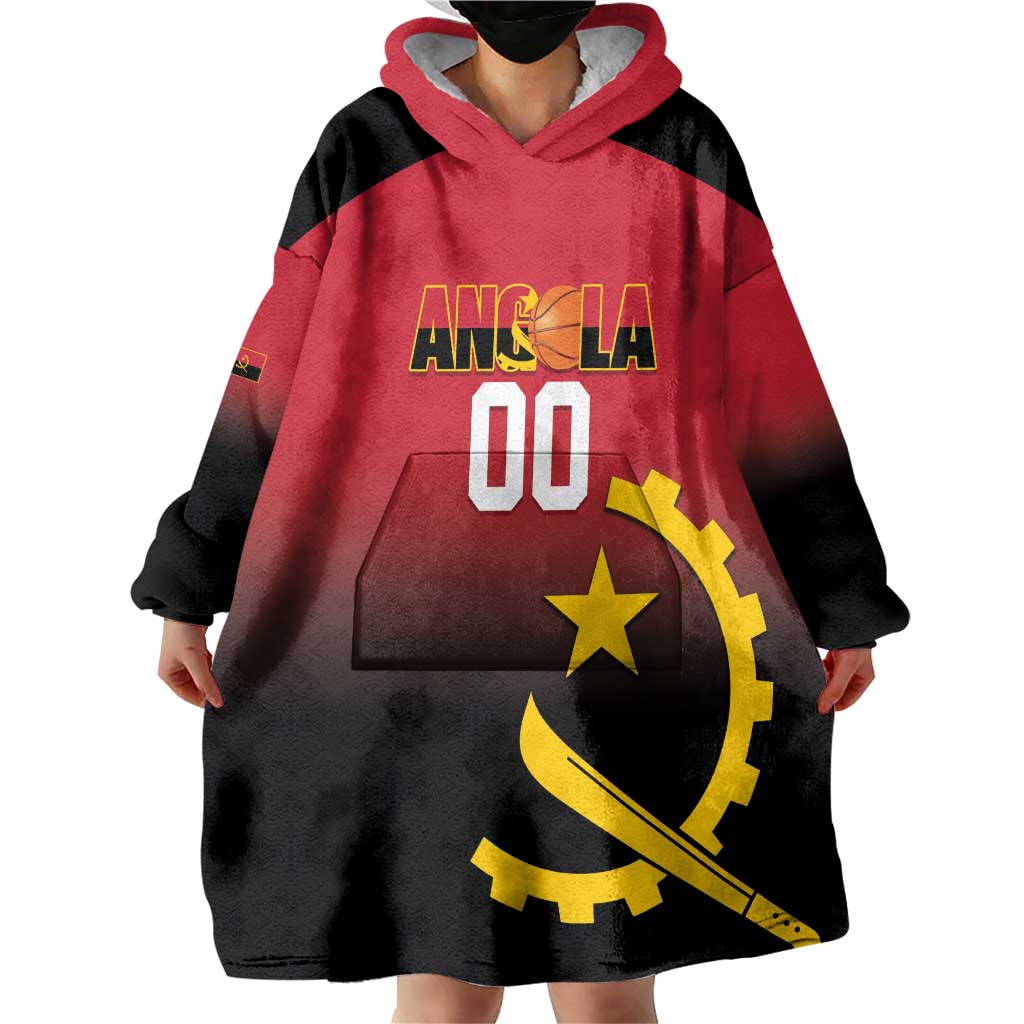 Angola Basketball Custom Wearable Blanket Hoodie Go Champions Angolan - Wonder Print Shop