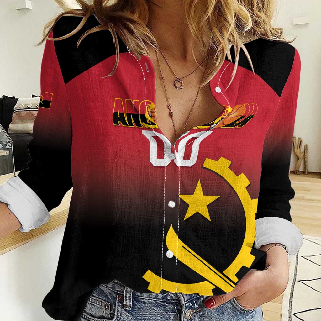 Angola Basketball Custom Women Casual Shirt Go Champions Angolan - Wonder Print Shop