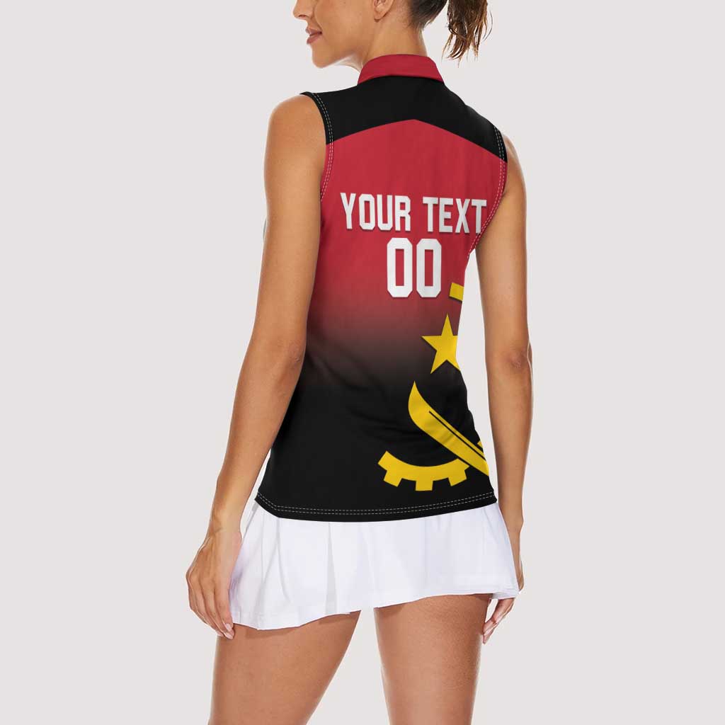 Angola Basketball Custom Women Sleeveless Polo Shirt Go Champions Angolan - Wonder Print Shop