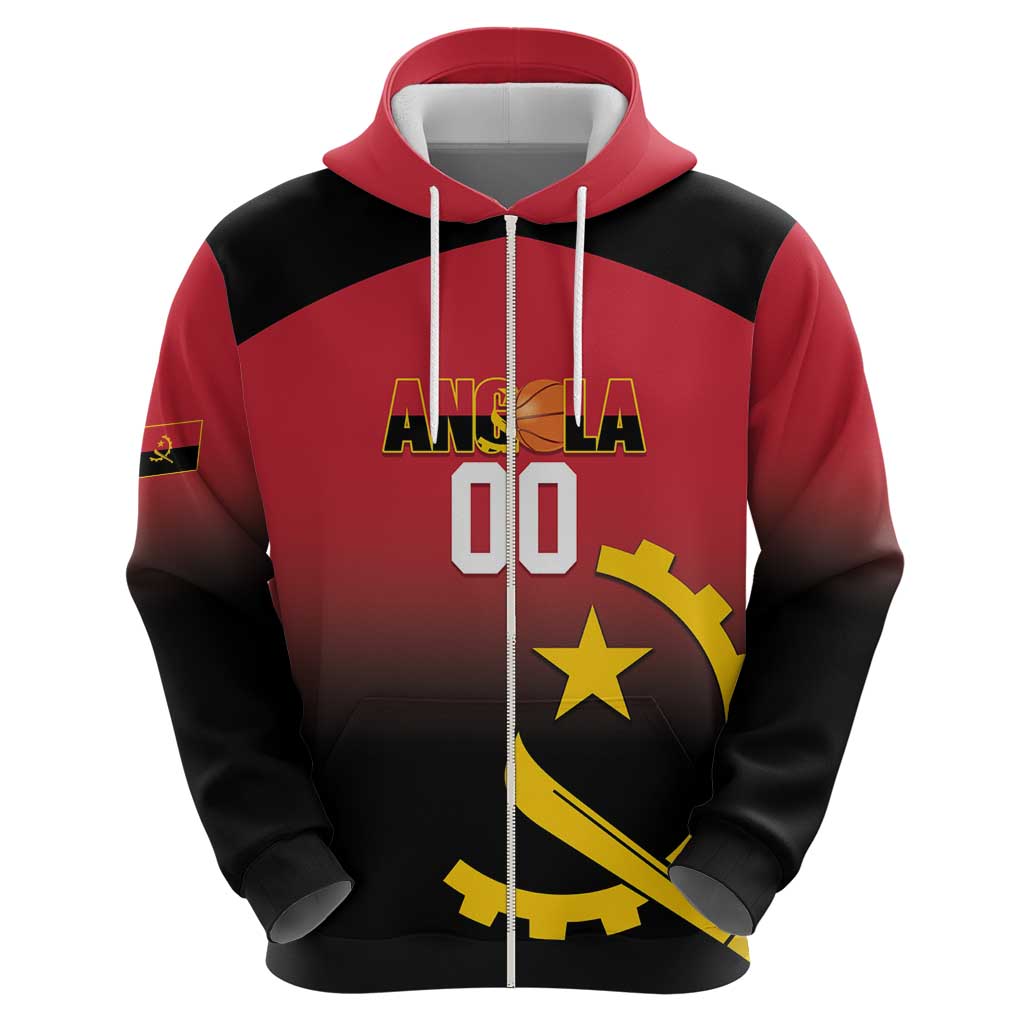 Angola Basketball Custom Zip Hoodie Go Champions Angolan - Wonder Print Shop