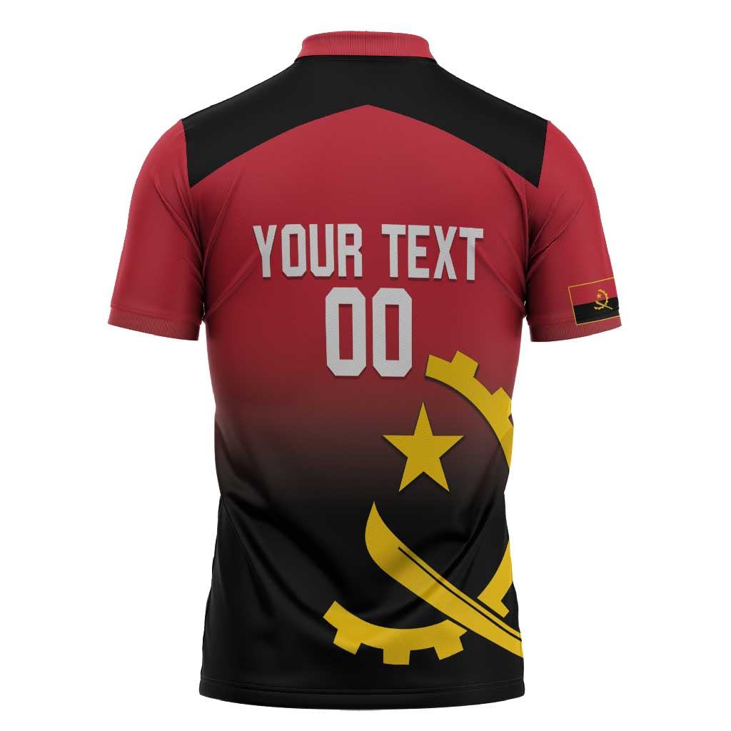 Angola Basketball Custom Zipper Polo Shirt Go Champions Angolan - Wonder Print Shop