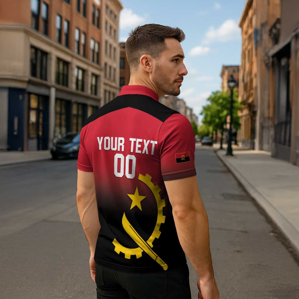 Angola Basketball Custom Zipper Polo Shirt Go Champions Angolan - Wonder Print Shop