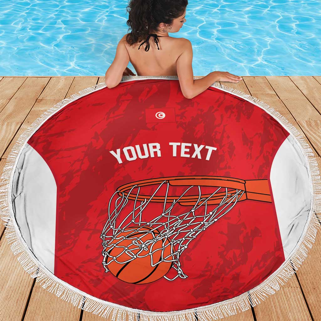 Tunisia Basketball Custom Beach Blanket Go Champions Eagles of Carthage - Wonder Print Shop