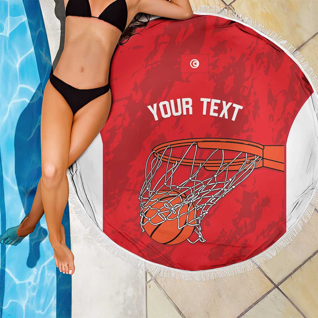 Tunisia Basketball Custom Beach Blanket Go Champions Eagles of Carthage - Wonder Print Shop