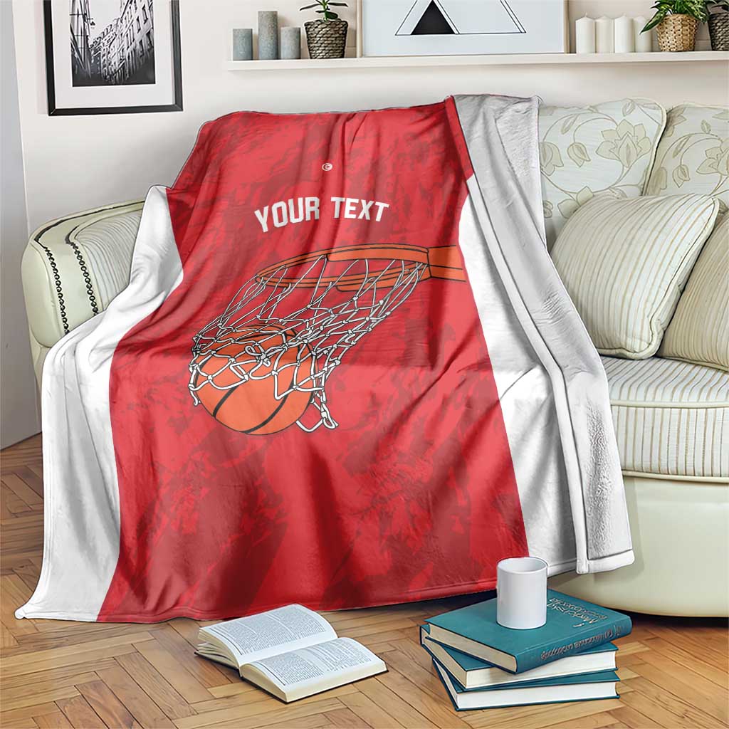 Tunisia Basketball Custom Blanket Go Champions Eagles of Carthage - Wonder Print Shop