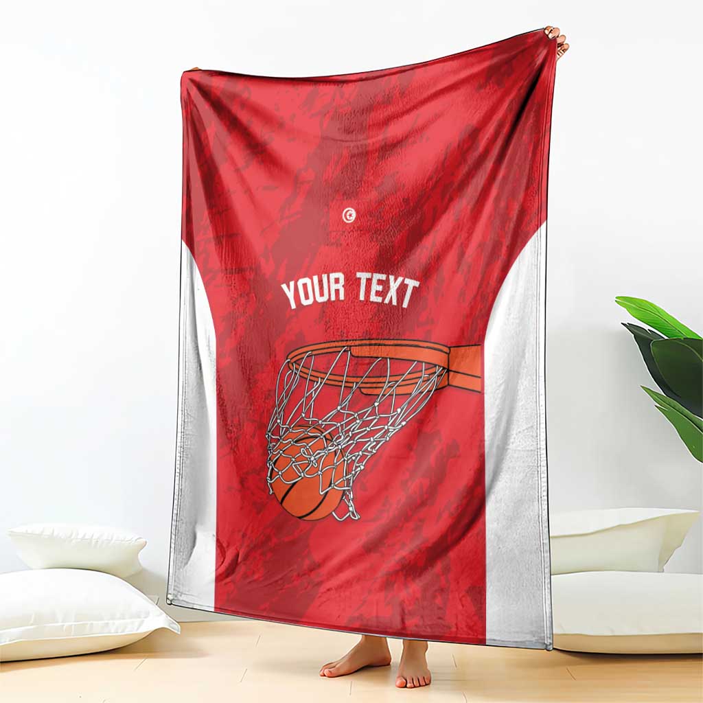 Tunisia Basketball Custom Blanket Go Champions Eagles of Carthage - Wonder Print Shop