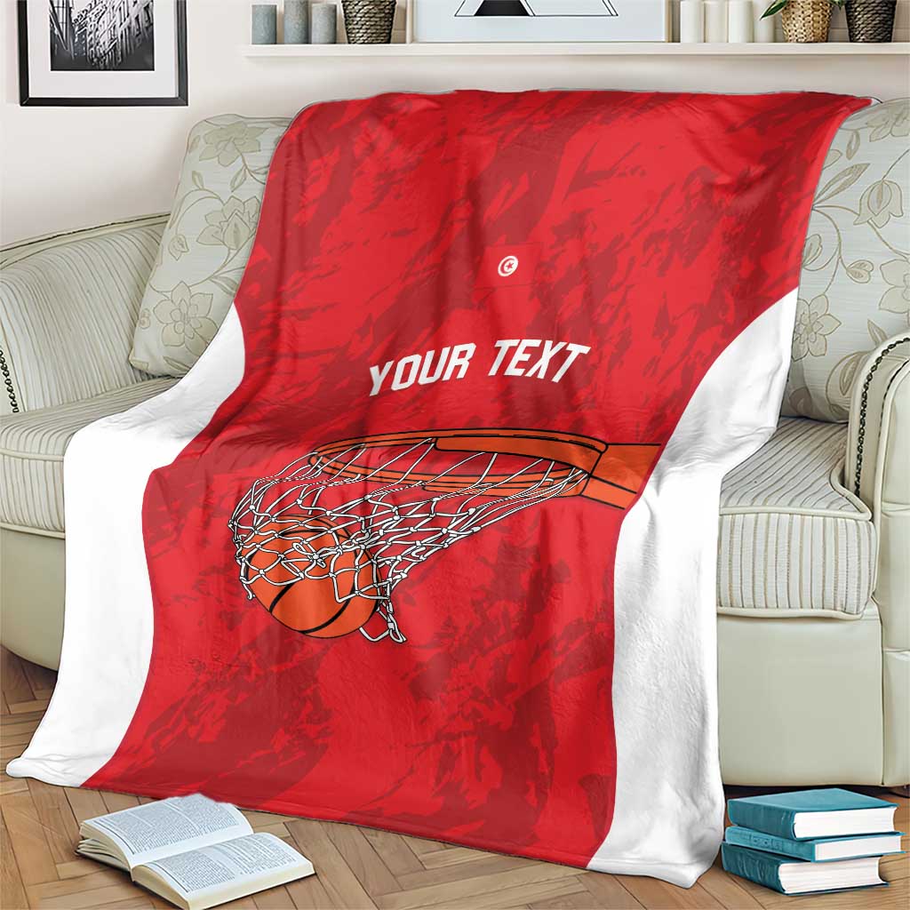 Tunisia Basketball Custom Blanket Go Champions Eagles of Carthage - Wonder Print Shop