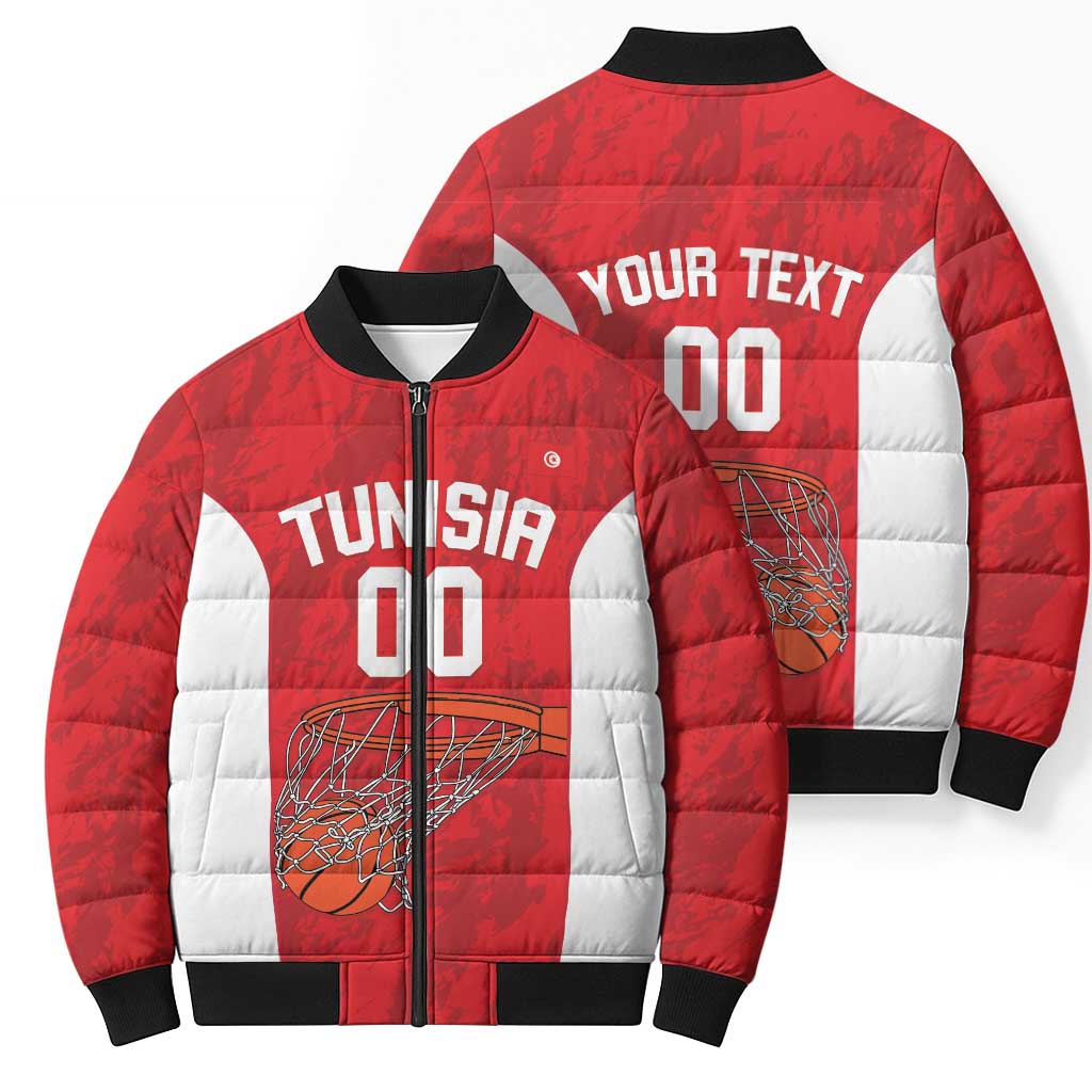 Tunisia Basketball Custom Bomber Puffer Jacket Go Champions Eagles of Carthage - Wonder Print Shop