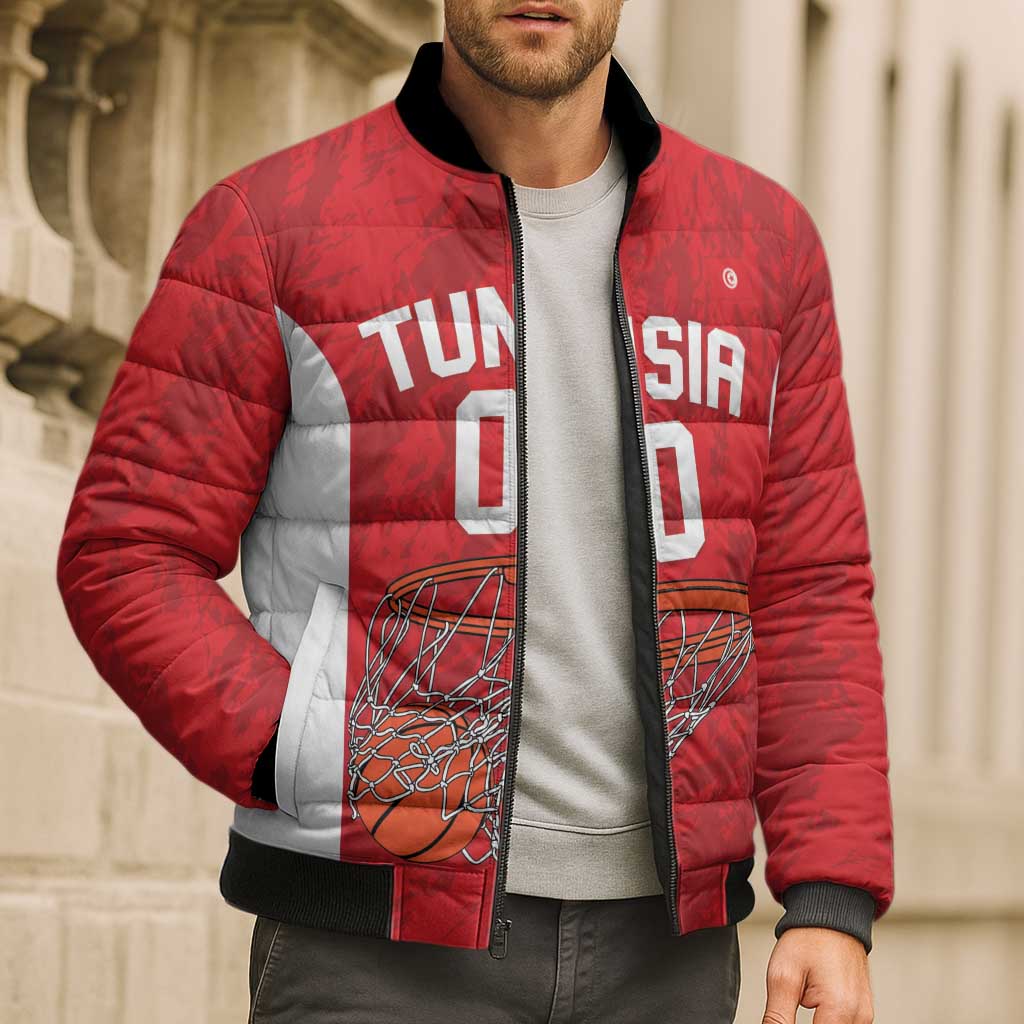 Tunisia Basketball Custom Bomber Puffer Jacket Go Champions Eagles of Carthage - Wonder Print Shop