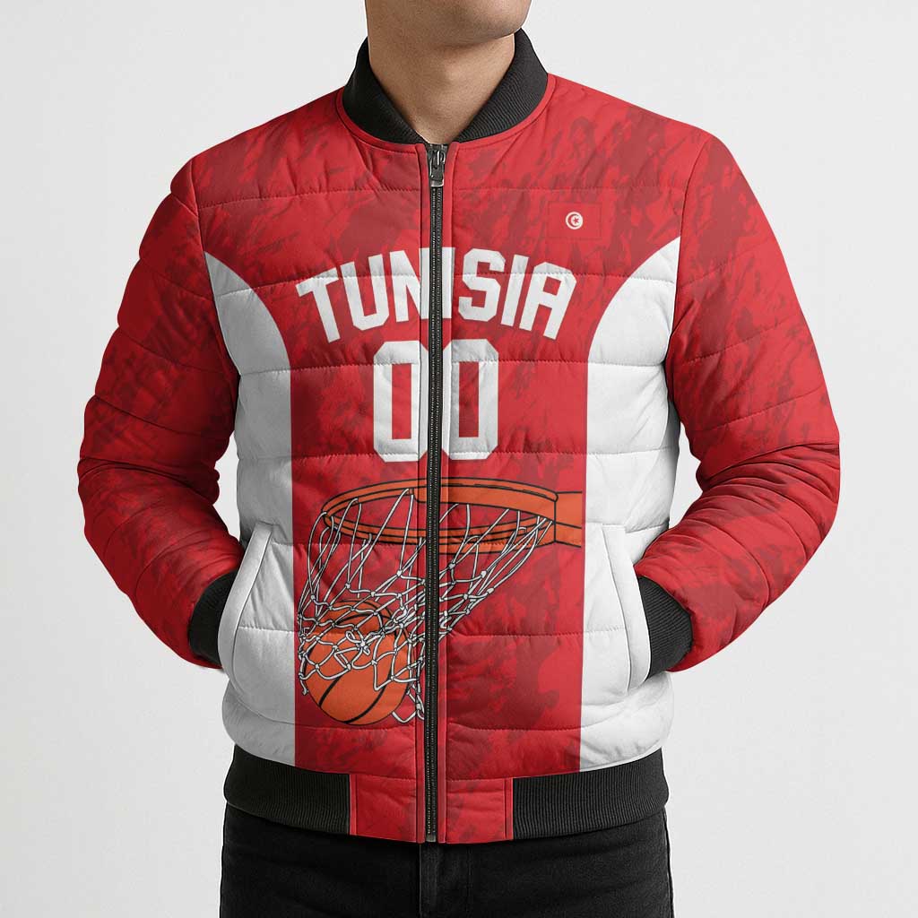 Tunisia Basketball Custom Bomber Puffer Jacket Go Champions Eagles of Carthage - Wonder Print Shop