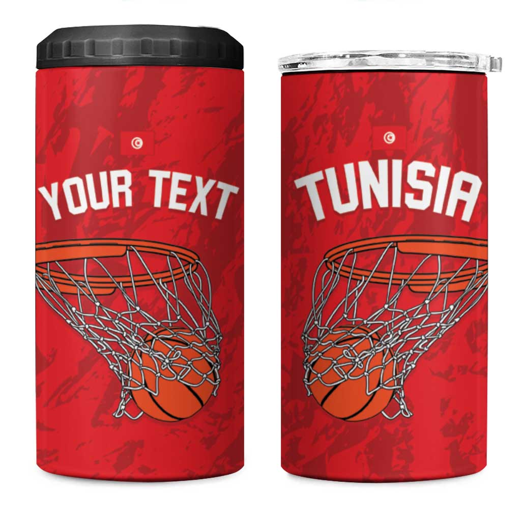 Tunisia Basketball Custom 4 in 1 Can Cooler Tumbler Go Champions Eagles of Carthage - Wonder Print Shop