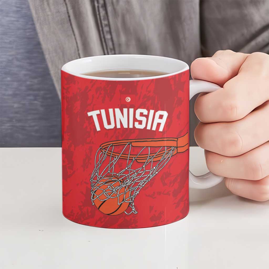 Tunisia Basketball Custom Ceramic Mug Go Champions Eagles of Carthage - Wonder Print Shop