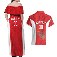 Tunisia Basketball Custom Couples Matching Off Shoulder Maxi Dress and Hawaiian Shirt Go Champions Eagles of Carthage - Wonder Print Shop