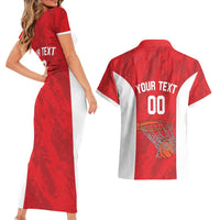 Tunisia Basketball Custom Couples Matching Short Sleeve Bodycon Dress and Hawaiian Shirt Go Champions Eagles of Carthage - Wonder Print Shop