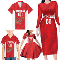 Tunisia Basketball Custom Family Matching Long Sleeve Bodycon Dress and Hawaiian Shirt Go Champions Eagles of Carthage - Wonder Print Shop