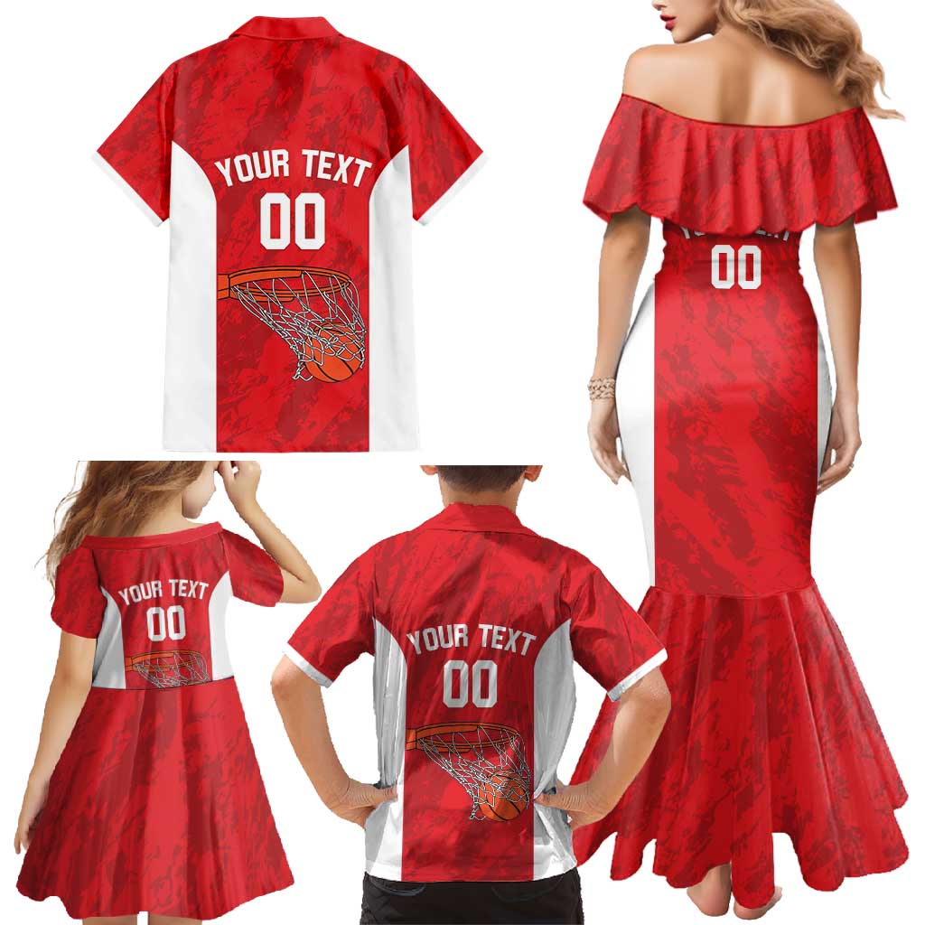 Tunisia Basketball Custom Family Matching Mermaid Dress and Hawaiian Shirt Go Champions Eagles of Carthage - Wonder Print Shop