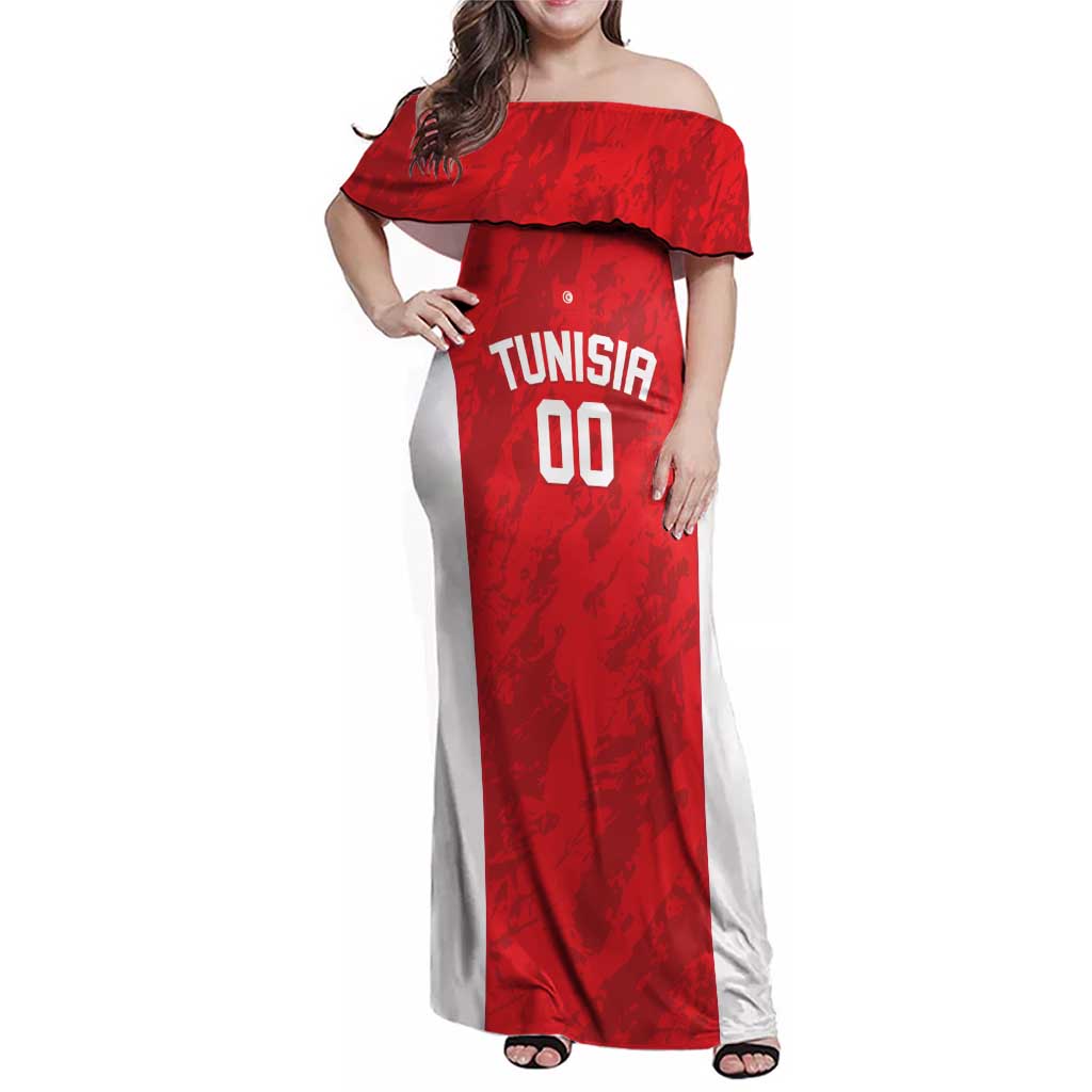 Tunisia Basketball Custom Family Matching Off Shoulder Maxi Dress and Hawaiian Shirt Go Champions Eagles of Carthage - Wonder Print Shop