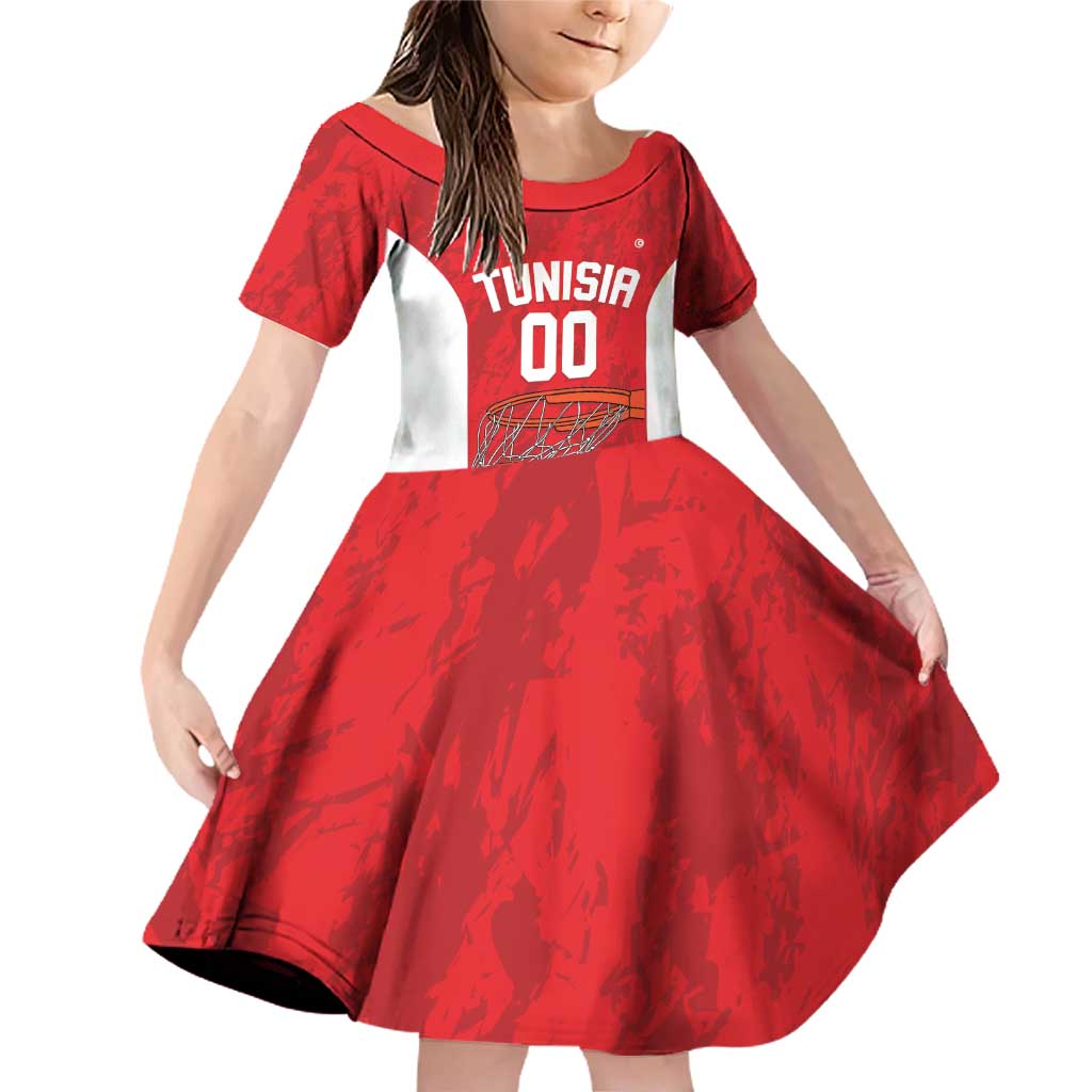Tunisia Basketball Custom Family Matching Off Shoulder Short Dress and Hawaiian Shirt Go Champions Eagles of Carthage - Wonder Print Shop