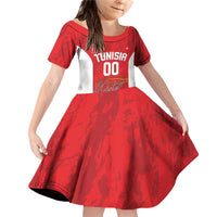 Tunisia Basketball Custom Family Matching Off Shoulder Short Dress and Hawaiian Shirt Go Champions Eagles of Carthage - Wonder Print Shop