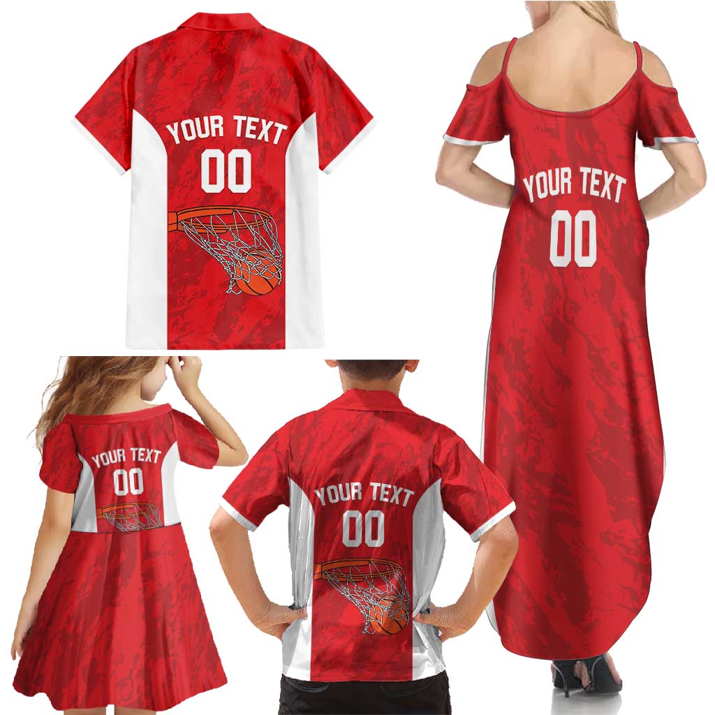 Tunisia Basketball Custom Family Matching Summer Maxi Dress and Hawaiian Shirt Go Champions Eagles of Carthage - Wonder Print Shop