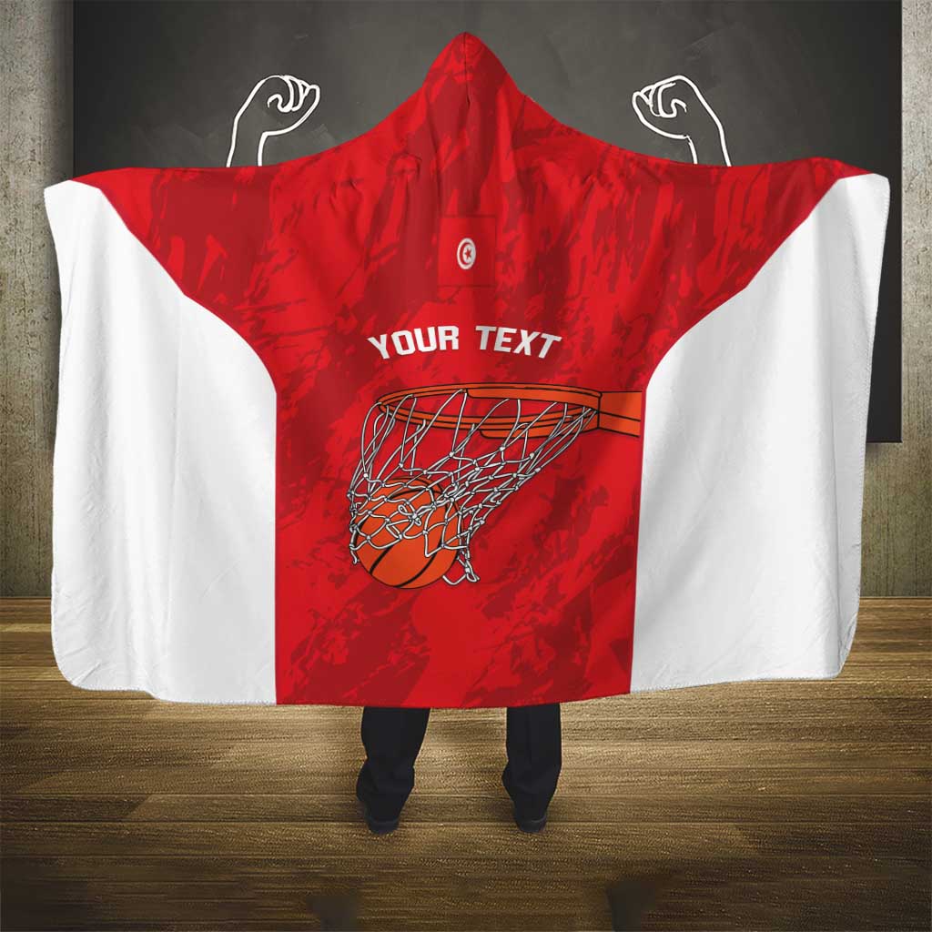 Tunisia Basketball Custom Hooded Blanket Go Champions Eagles of Carthage - Wonder Print Shop