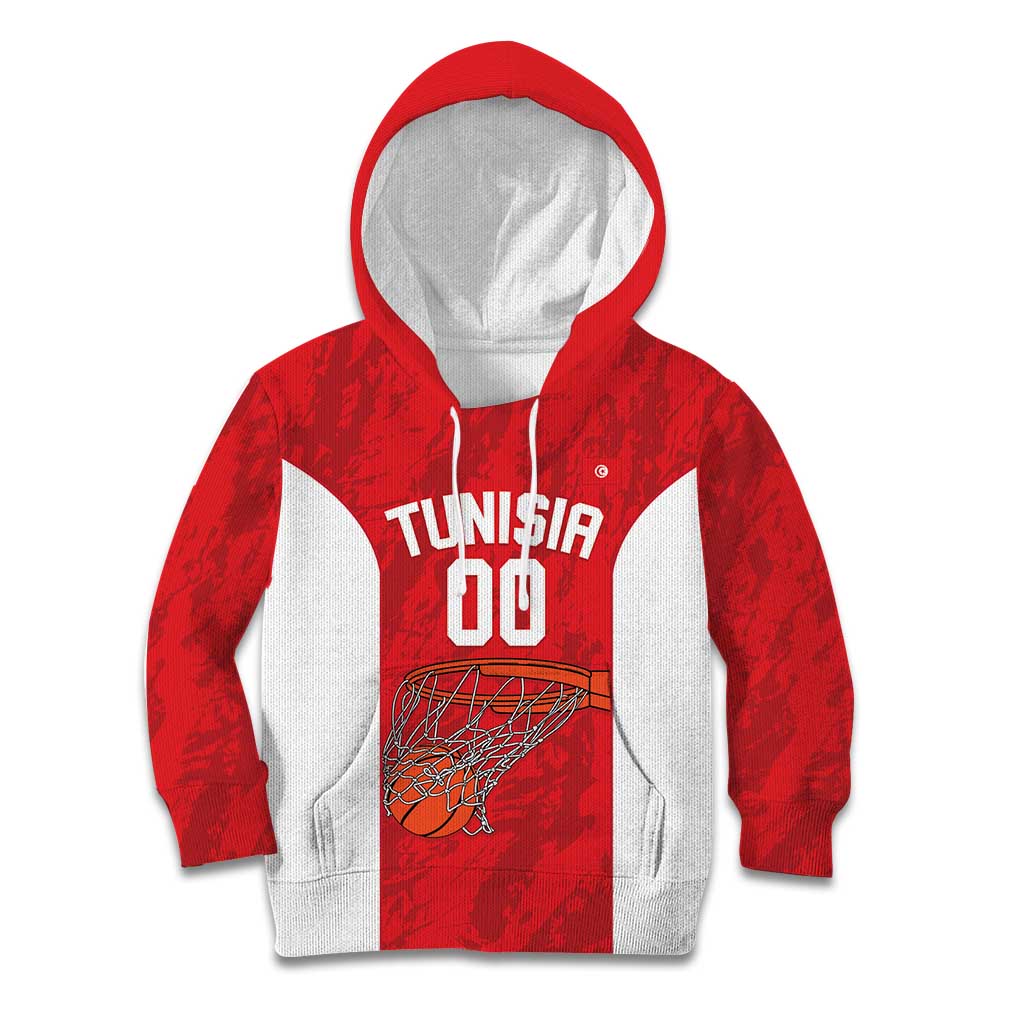 Tunisia Basketball Custom Kid Hoodie Go Champions Eagles of Carthage - Wonder Print Shop