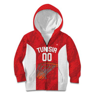 Tunisia Basketball Custom Kid Hoodie Go Champions Eagles of Carthage - Wonder Print Shop