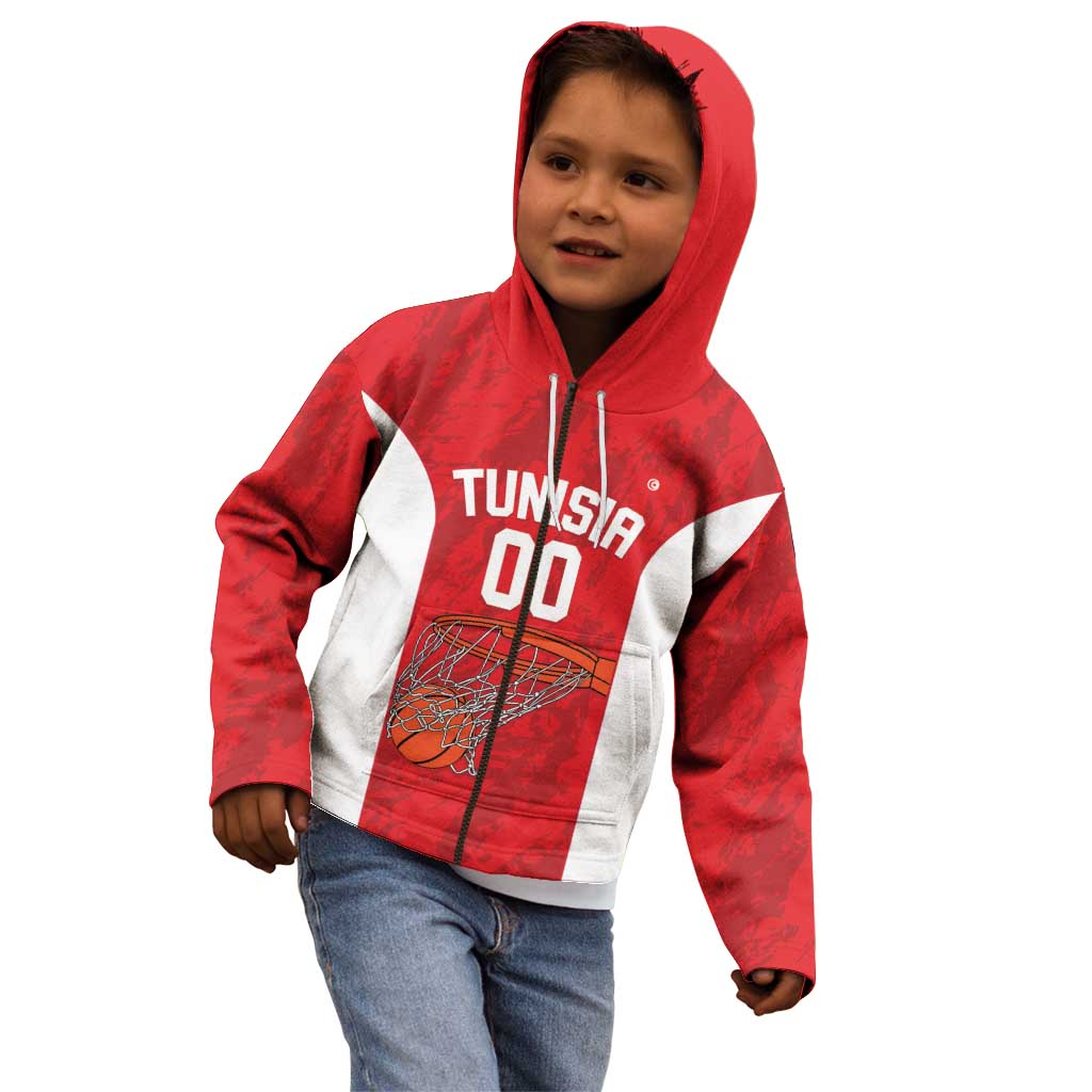 Tunisia Basketball Custom Kid Hoodie Go Champions Eagles of Carthage - Wonder Print Shop